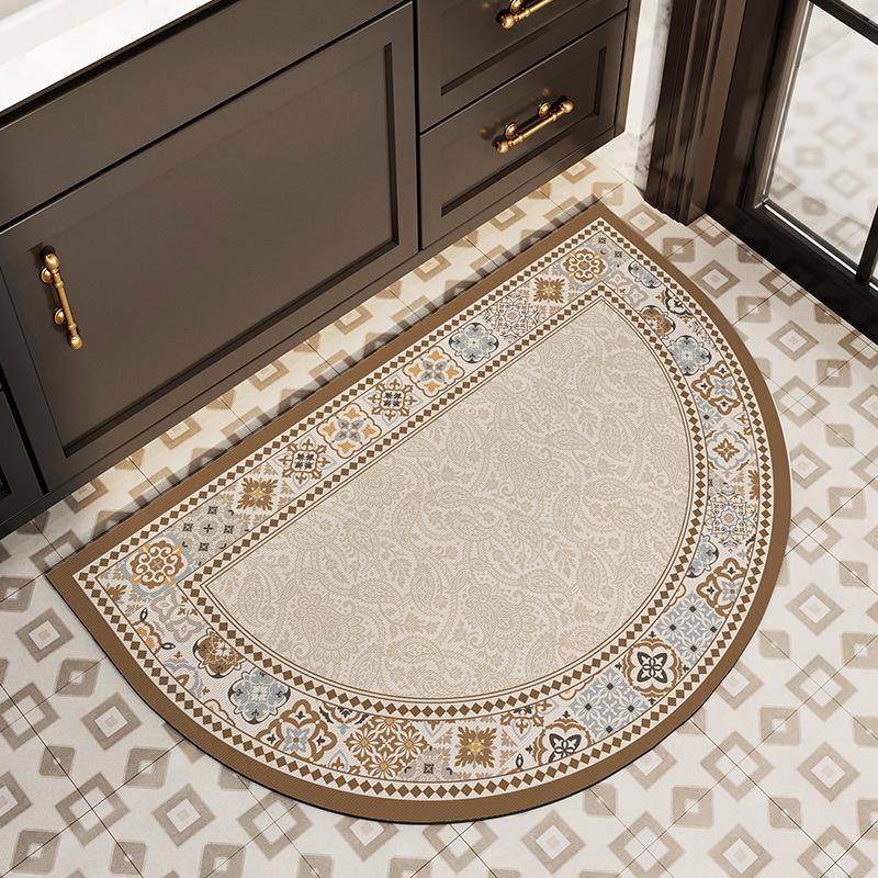 American Style Semicircle Quick-Dry Diatomaceous Earth Non-Slip Bathroom Floor Mat