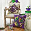 AVOIN colorlife Mardi Gras Fleur de Lis Heart Beads Throw Pillow Covers, 18 x 18 Inch We Don't Hide The Crazy We Parade It Holiday Party Carnival