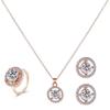 Chic Rhinestone Zircon Jewelry Set: Necklace, Earrings, Ring & Watch for Women