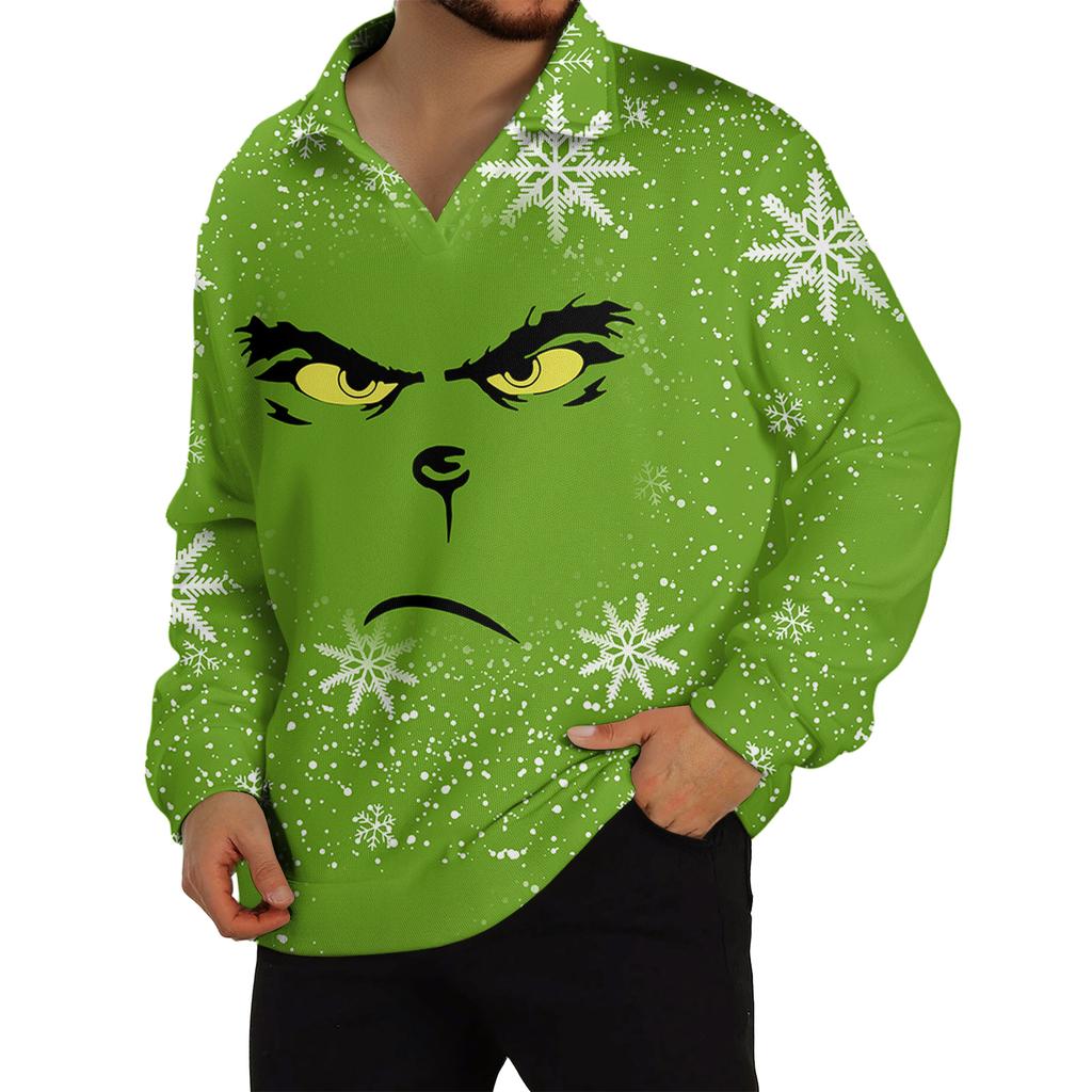 Men's Casual Collared Long-Sleeve Knit Base Layer Top