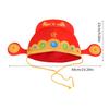 Chinese God Of Wealth Hat with Adjustable Chain String Festival Wealth God Hat For Chinese Spring Festival Celebration