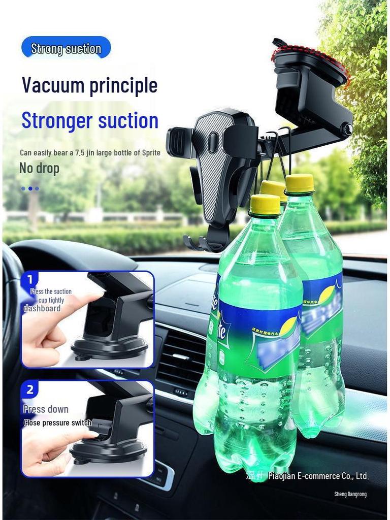 Car Phone Holder with Suction Cup and Air Vent Mount for Convenient Use