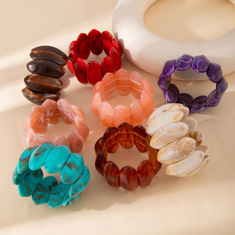 Personalizovaný Spojovaný Elastický Korálkový Náramek Niche Barva Rozmazaný Akrylový Náramek Větrný Náramek