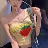 Pure Desire Sweet Hot Girl Off-shoulder Single Shoulder Suspender Vest Women Wear Tight Short Sexy Sleeveless T-shirt Top