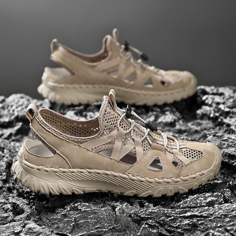 

Летние мужские сандалии из натуральной кожи, мужская повседневная обувь, уличные мужские кожаные сандалии для мужчин, пляжная обувь, римская мужская обувь 46