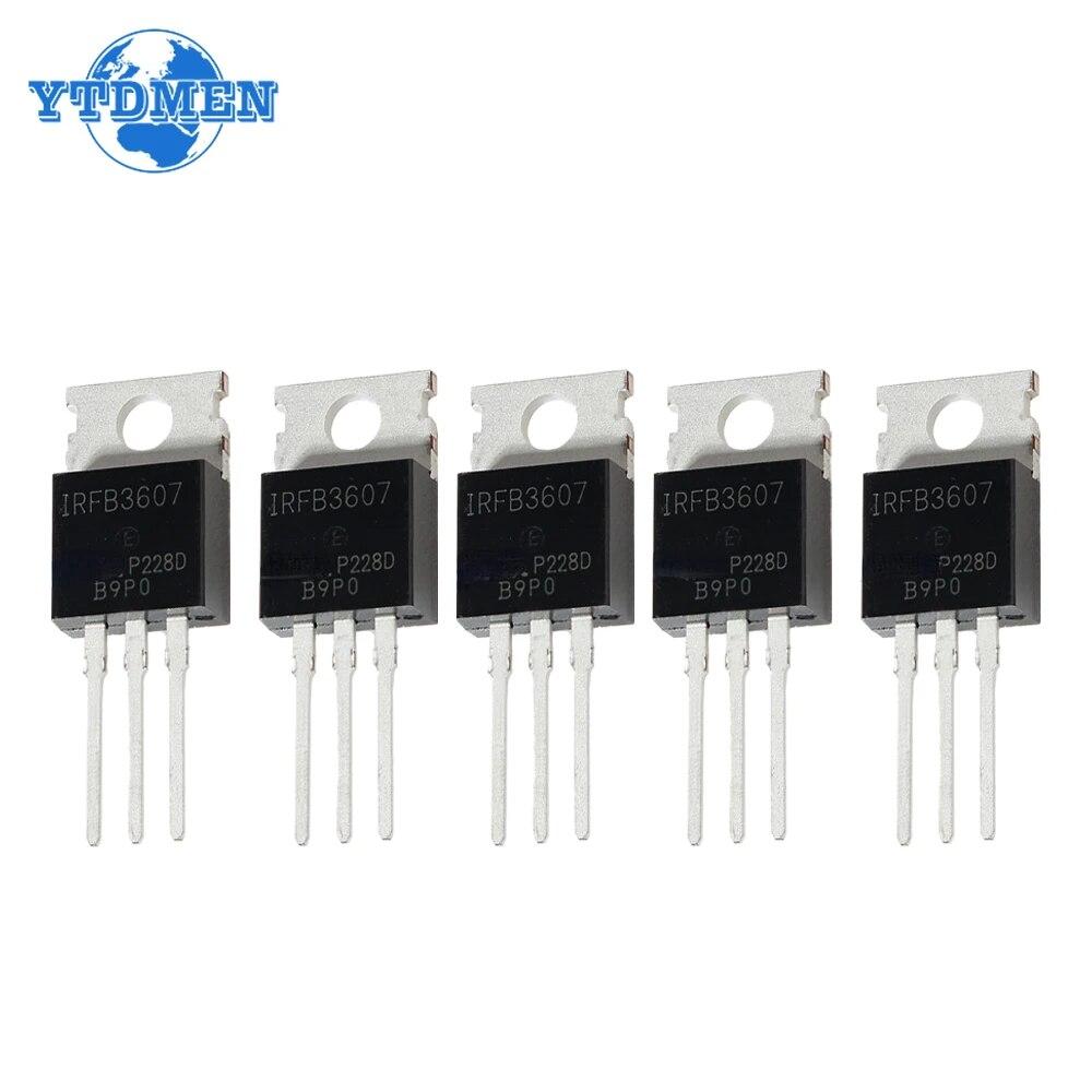 5KS Tranzistor s efektem pole IRFB3607 IRFB3607PBF MOSFET N-kanálové tranzistory 75V 80A TO-220 Nový