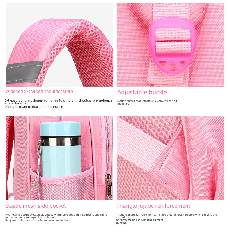 Elementary School Trolley Backpack for Girls (Grades 1-3 and 5-6), Ages 6-12, Korean Style