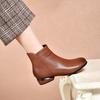 Flat-bottomed Fashion Short Boots Women's 2025 New Autumn Single Boots Round-headed Soft Leather Bare Boots Winter Mother Soft-soled Martin Boots