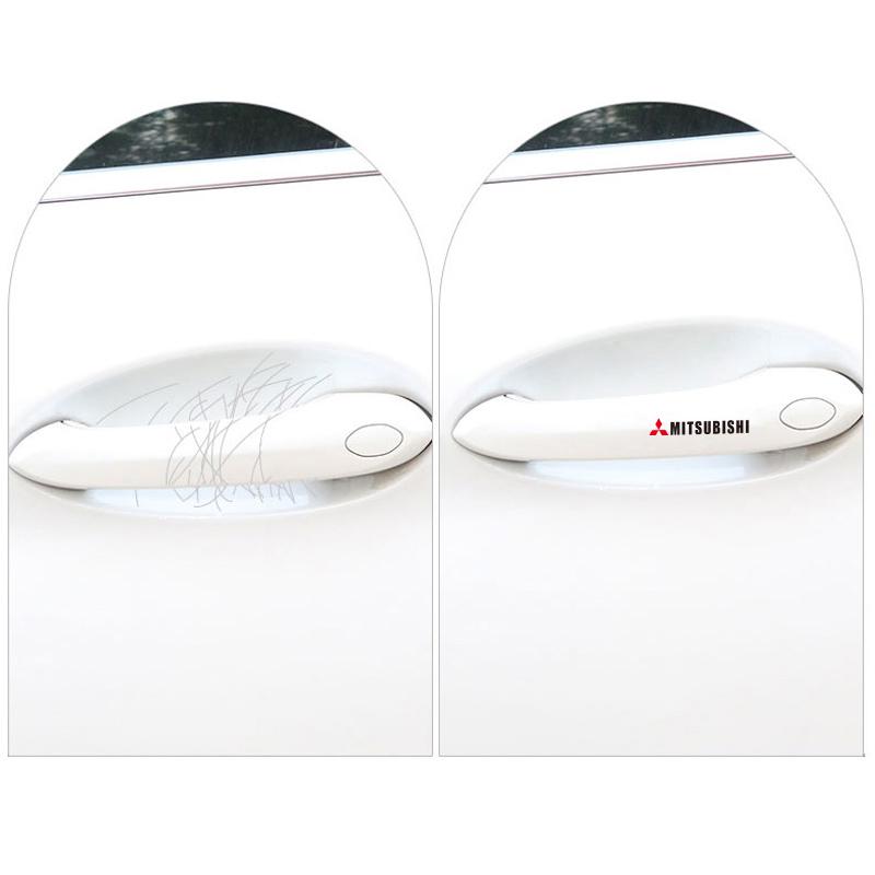 8pcs Car Door Handle Stickers Transparent Protector Film For Mitsubishi Outlander Ralliart Mirage Lancer ASX Pajero Jinxuan