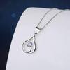 Elegant Zircon Water Drop Flower Pendant Necklace