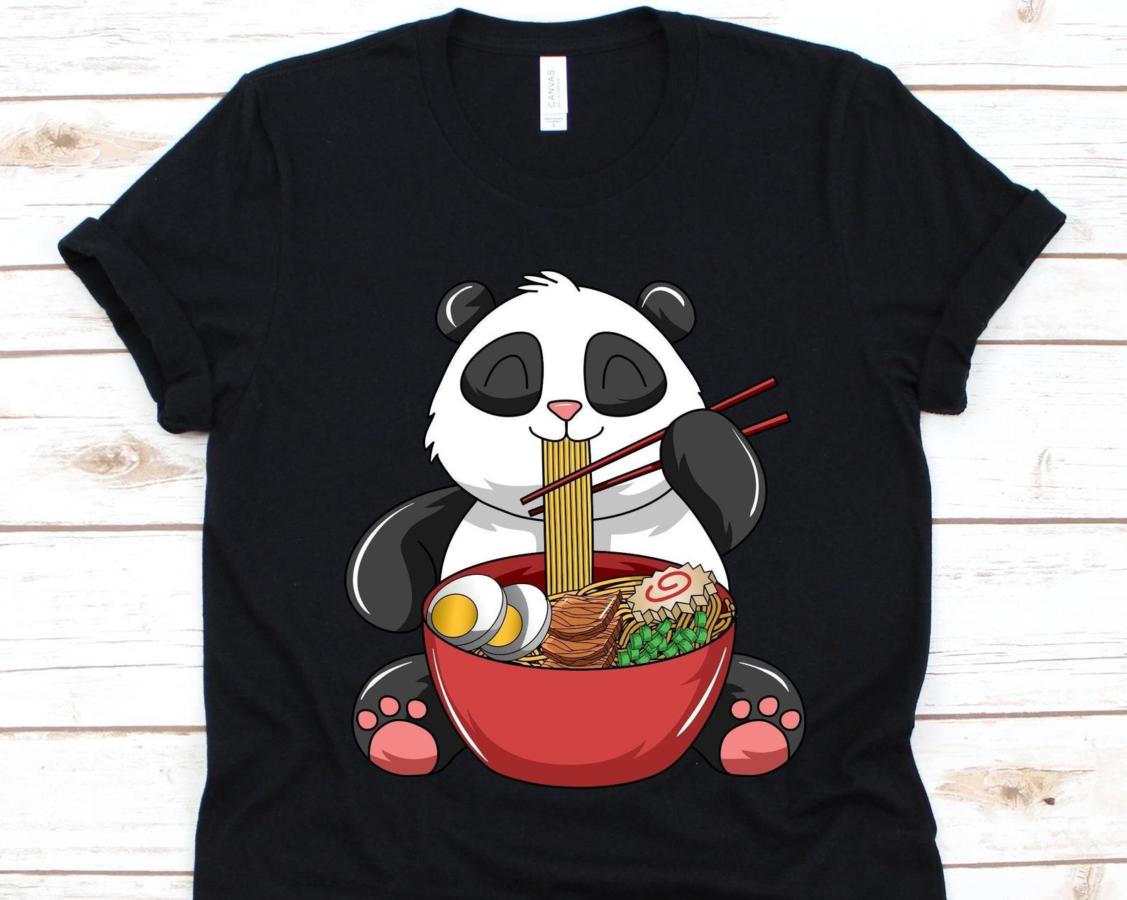 Ramen Panda Shirt, Panda Eating T-Shirt For Boys And Girls, Panda Lover Gift, Panda Bear Shirt, Giant Panda Shirt, Ramen Shirt, Noodle Gift 4XL