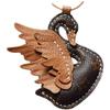 Schwarzer und weißer Schwan, Originaldesign, Anhänger für Autoschlüsselanhänger aus echtem Leder, handgefertigtes personalisiertes Geschenk, Damen-Schlüsselanhänger.