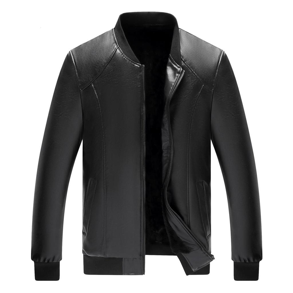 Men's Slim Fit PU Leather Baseball & Stand Collar Jacket - Autumn Winter Korean Style Casual Motorcycle Outerwear