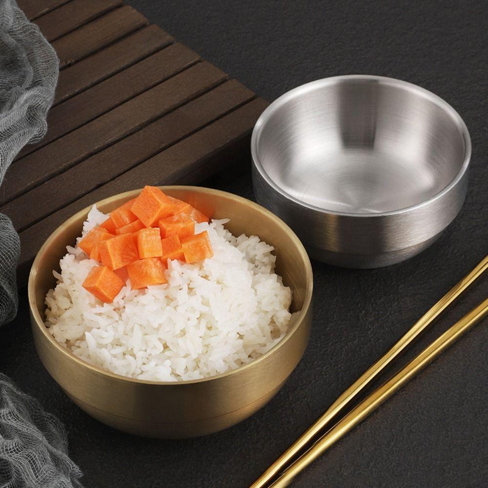 

Kitchen Anti-Scalding Korean Style Large Capacity Soup Bowl Tableware Rice Bowl Food Container 12cm серебряный