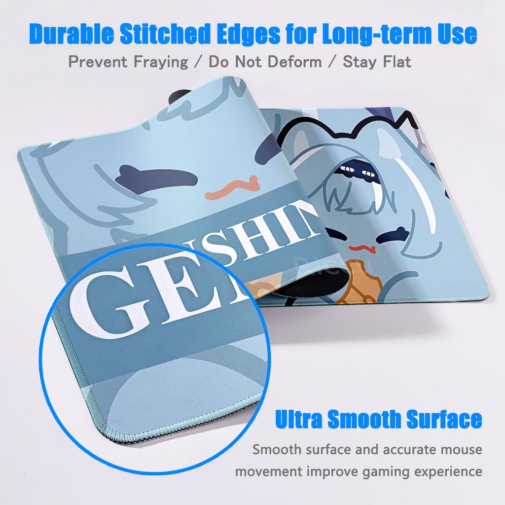 Mouse Pads Extended Genshin Impact Aesthetics Minimalist Gamer Accessories Computer Keyboard Mat Nonslip Rubber Pad Lockedge Rug