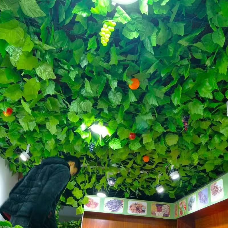 Hanging Green Pothos Vines - Artificial Leaf Garland for Ceiling and Pipe Decor