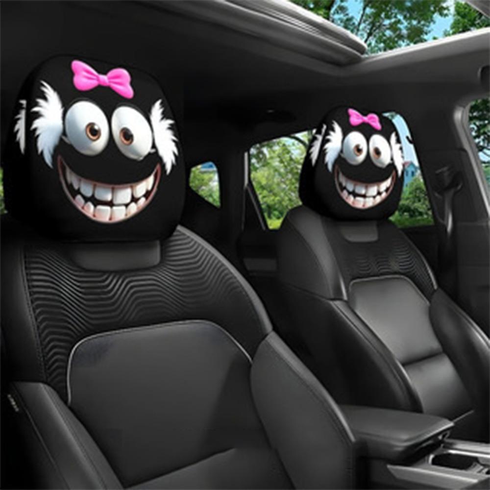 2 шт. Универсальный чехол на сиденье автомобиля Санта-Клаус Эластичный чехол на подголовник автомобиля Дышащий пылезащитный чехол на подголовник сиденья автомобиля