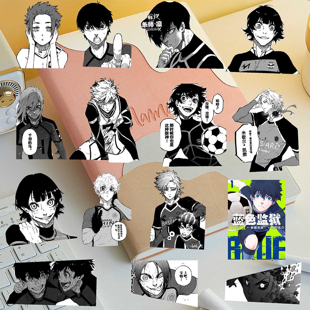 10/30/70pcs Anime Blue Lock Stickers Cool Isagi Yoichi Cartoon Sticker Skateboard Notebook Phone Black White Manga Decals Decor