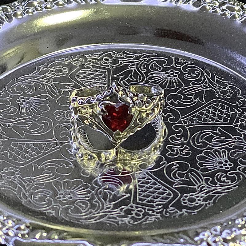 Original Design Niche Love Folds Irregular Personality Red Zir*****Pen Ring Female Personality Advanced Tide