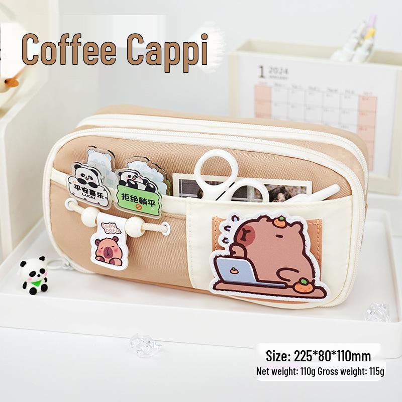 Milk-Huhu High-End Large Capacity Velcro Pencil Case for Middle School Students