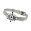 Stainless Steel Watch Band with Devil's Eye Zircon Bracelet - Stylish European and American Fashion Jewelry