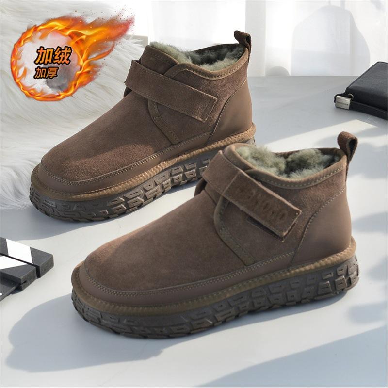 Snow Boots Winter Velvet Warm Cotton Shoes with Integrated Fur and Sub-zero Waterproof and Non-slip Bread Shoes