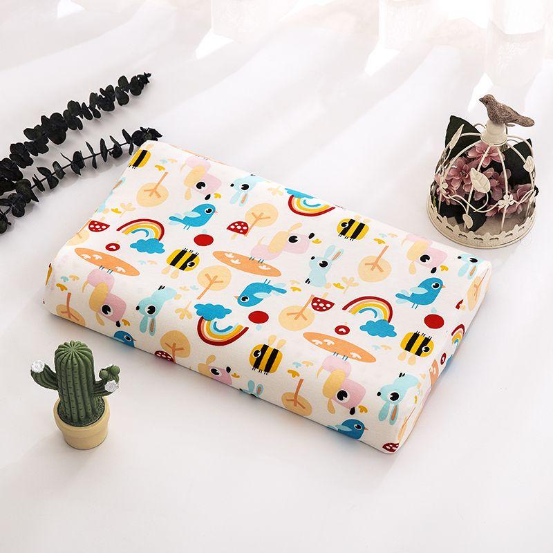44x27cm Cotton Children's Latex Pillow Cartoon Print Pattern Baby Sleep Pillow High Quality Student Single Lunch Break Pillow