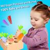 Montessori Toddlers Toys, Macron Carrot Harvest Game Wooden Toy for Age 2 3 Old Baby Kids, Educational Learning Shape Sorting Matching Gifts
