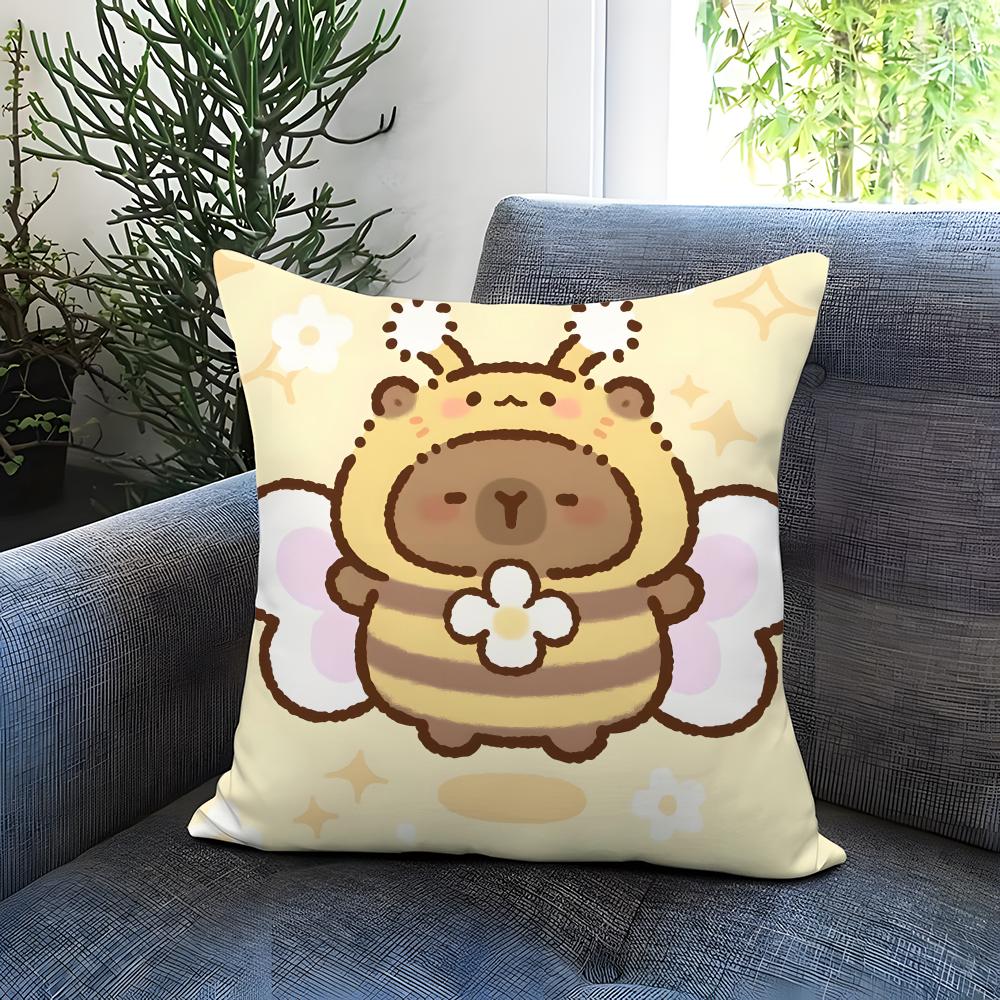classic animal Capybara Cushion Cover Comfortable Reversible Pillow Cover Ideal for Car Sofa Bedroom Beyond