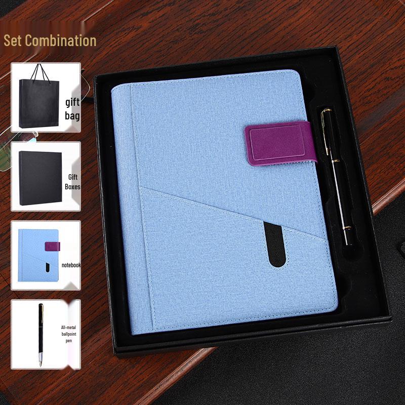 Multifunctional Red Business Notepad with Ins Style for Meetings & Daily Records