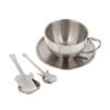 Stainless Steel Coffee Cup Mug Saucer Spoon Heat Resistant Milk Cup Saucer Spoon Kitchen Drink Water Cup Tableware