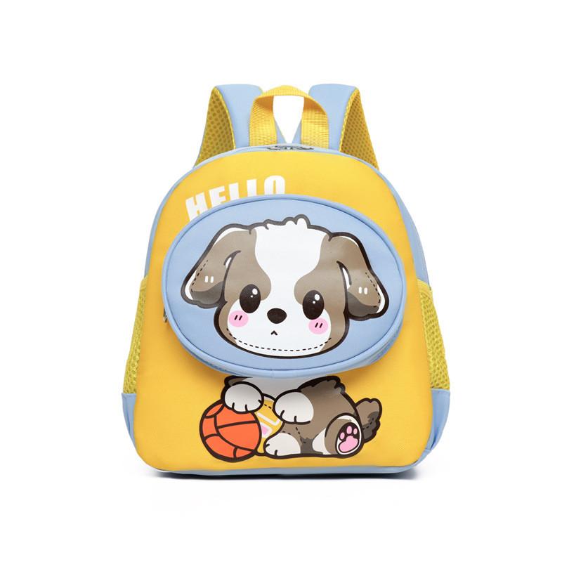 Dog Cartoon Adorable Backpack For Kids In Pink Green Orange Blue And Yellow Colors