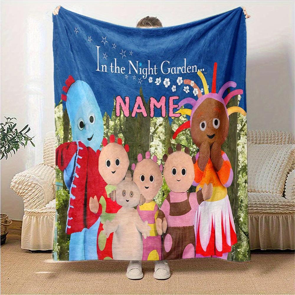 In The Night Garden Characters And Forest Scene Flannel Blanket Soft And Cozy Custom Name Gift For All Holidays Home Decor Office Nap Outdoor Holiday