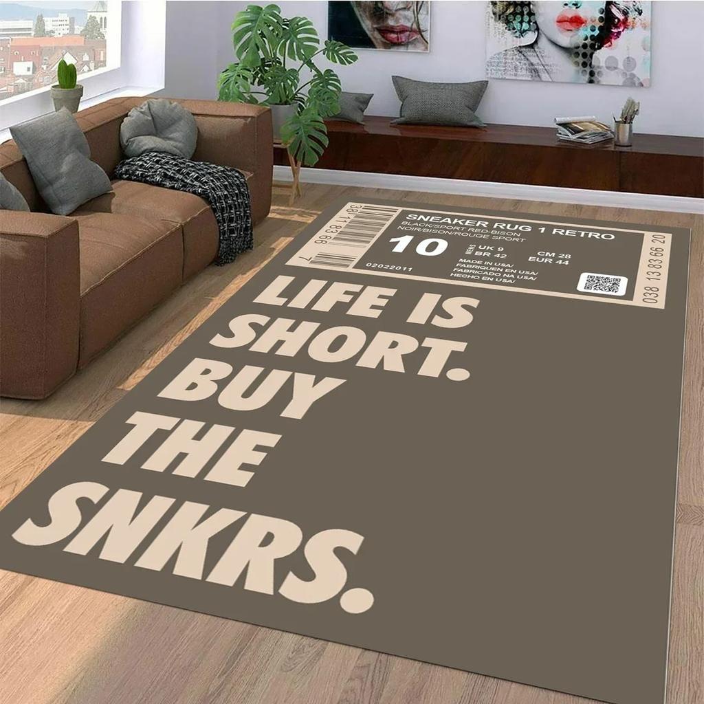 Modern Sneaker Inspiration Carpet for Bedroom Living Room Decor NonSlip Comfy Rug Unique Gift Idea for Him Boys Teens Decor INS