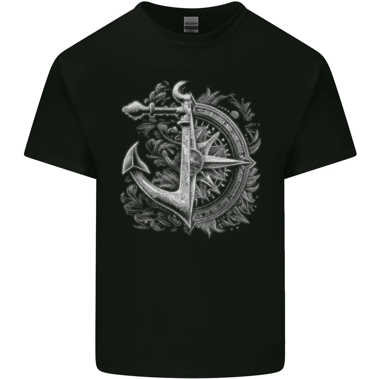 

Sailing Compass Anchor Sailor Boat Yacht Kids T-Shirt Childrens XL