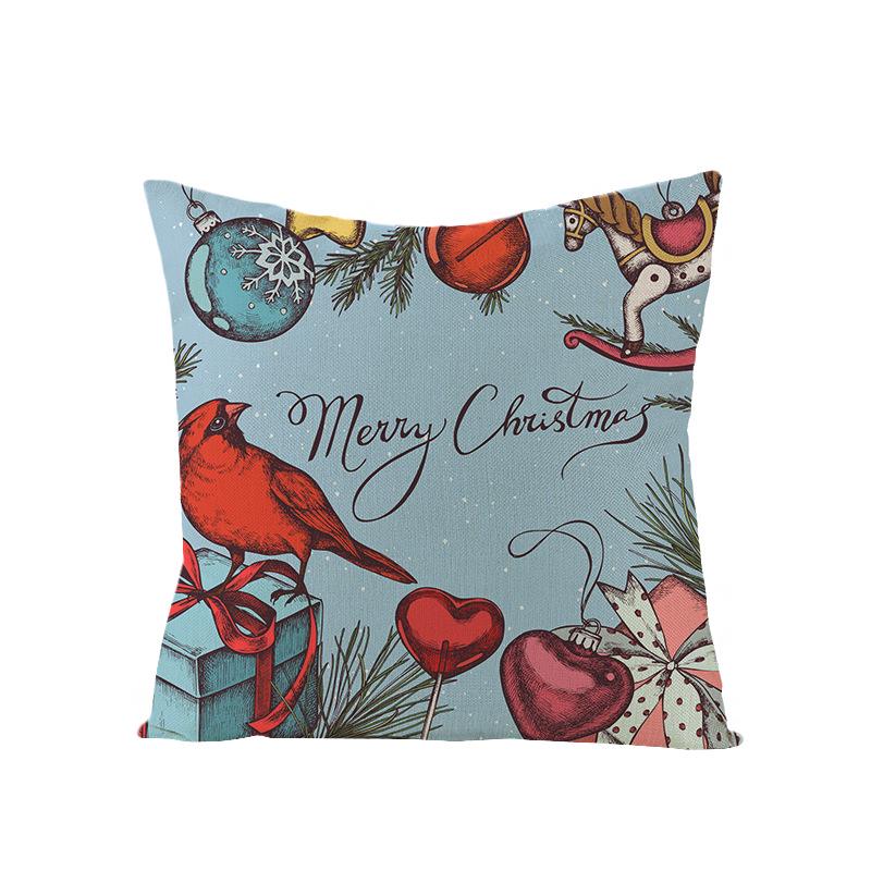 Cartoon Digital Printing Christmas Pillow Cover New Style Square Polyester Pillow Cover Cushion Cover