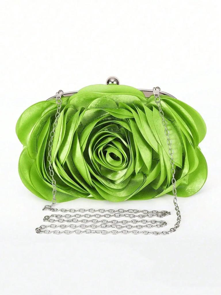 Borsa da Sera Fiore Sposa Piccola Borsa Completo Festa Borsa a Mano Matrimonio Portafoglio Donna Catena Floreale Pochette da Donna