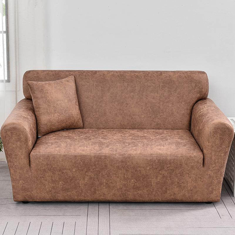 1pc PU Leather Sofa Slipcover Solid Color Durable Sofa Couch Cover Furniture Protector for Bedroom Office Living Room Home Decor