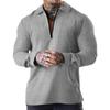 European And American Men's Half Zipper Heavyweight Waffle Thin Lapel Casual Short-sleeved Polo Suit