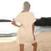 Abito camicia casual estivo con scollo a V da donna, abiti da spiaggia