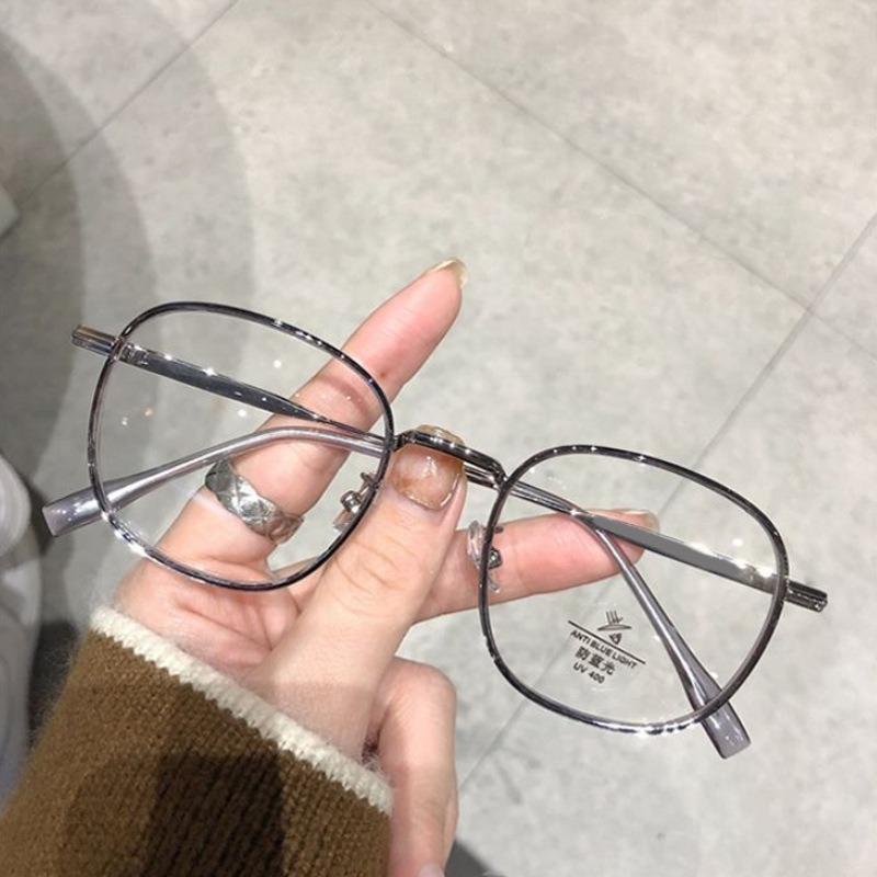 Square Metal Photochromic Sun Eyeglasses Anti Radiation Glasses for Women Men Anti Blue Light