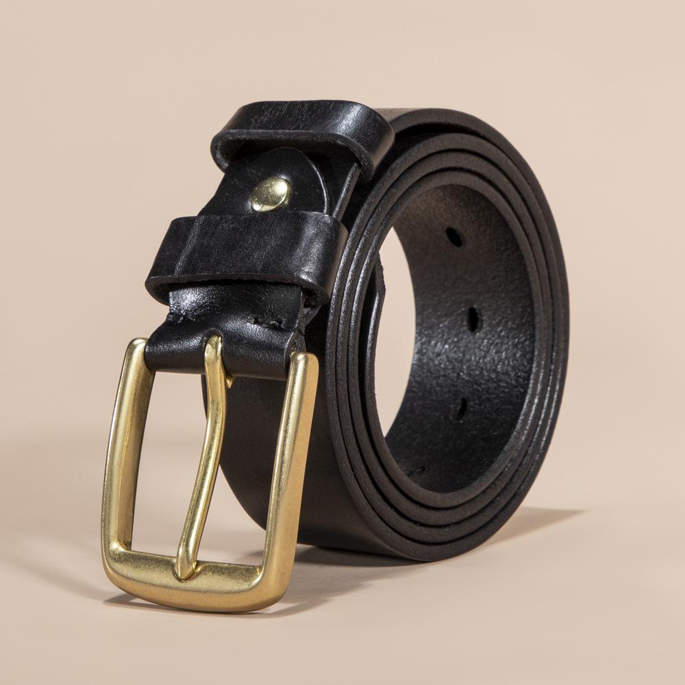 First layer scalper leather belt men's retro pin buckle casual versatile men's first layer cowhide belt