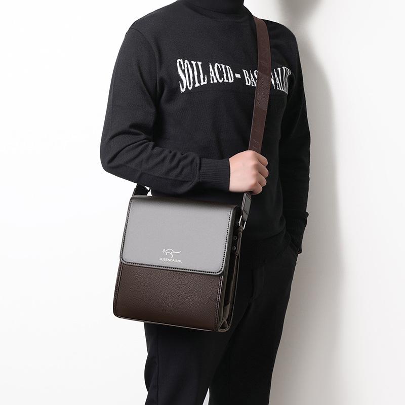 Men's Business Casual Crossbody Briefcase Backpack - Mid-range Luxury, One-Shoulder Hanging Bag, Trendy Youthful Design