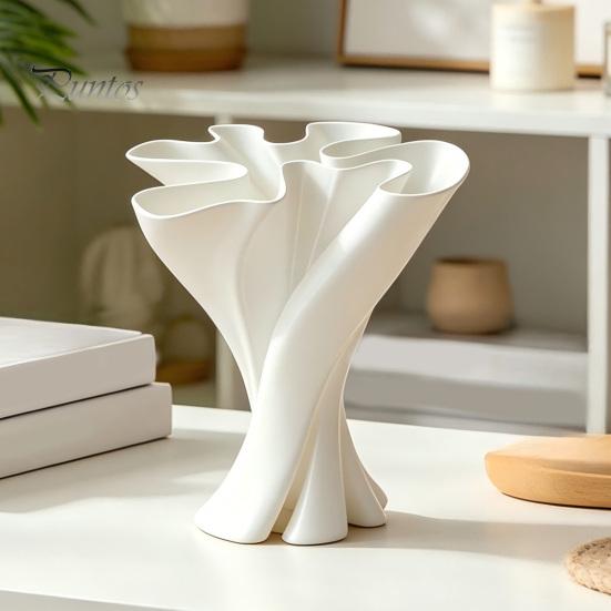Artystyczne Wazy na Parapet Skręcony Wazon Kwiatowy, Drukowany 3D Nieregularny Wystrój Stołu, Eleganckie Dekoracje Środkowe Stoły Jadalne Nowoczesny Dekoracyjny Wazon