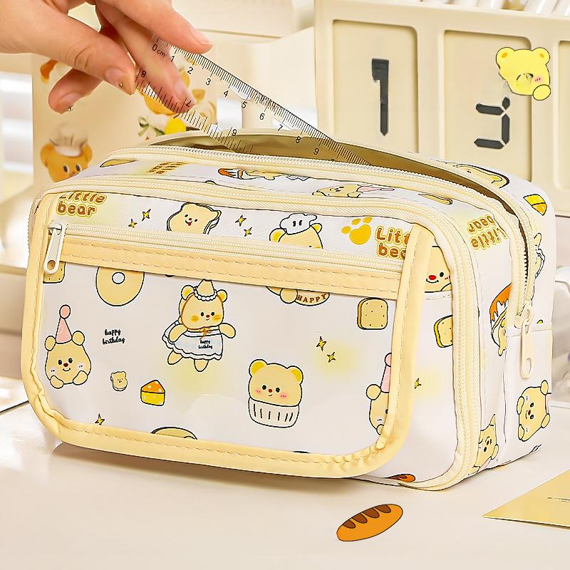 Kreskówka Mały Miś Torba na Ból Torba na Długopisy Ins Wielofunkcyjna Duża Pojemność Torba na Artykuły Papiernicze Wysoka Uroda Piórnik Torba do Przechowywania