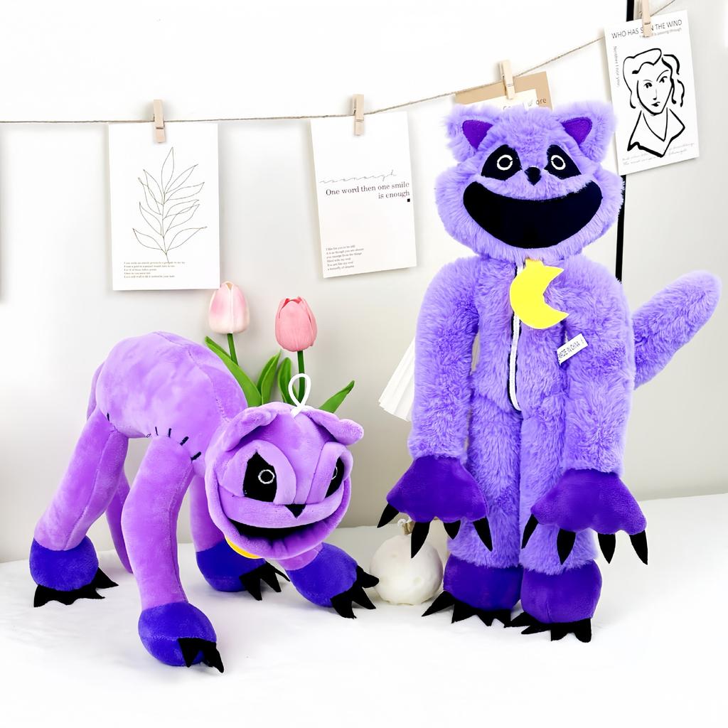 Smiling Critters Poppy Plush Toy Horror Doll Scary Game Plushie Catch Machine Style Black White Collectible 25cm