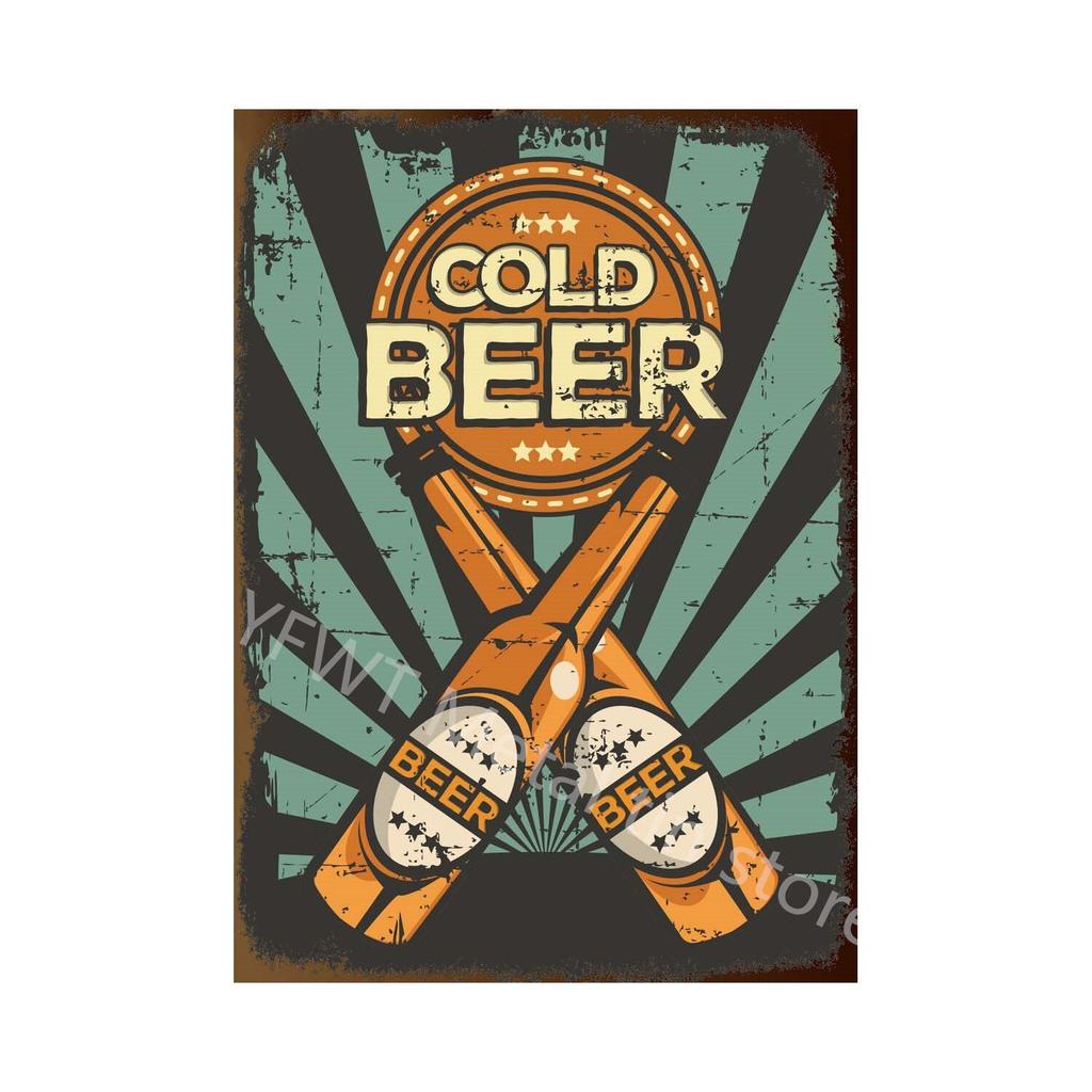 Retro Car Beer Vintage Metal Tin Sign Poster  Perfect for Bar Cafe Kitchen Balcony Decor  Classic Wall Signs for Home Decor