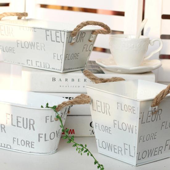 Čtvercový košík na květiny Protiskluzová žehlička s hladkým povrchem Držák na rostliny Bar Dekor