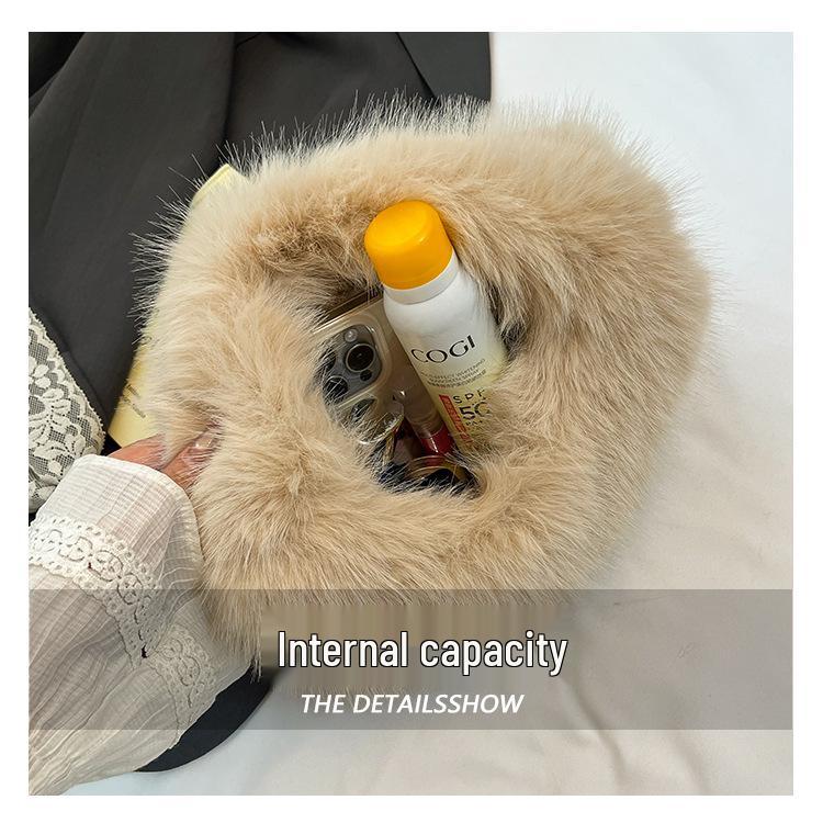 Korean Style Winter Plush High-End Women's Mini Clutch Handbag