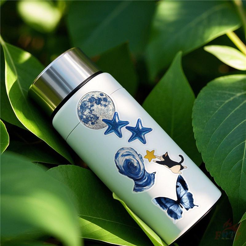 50Pcs/Set Laser Blue Outer Space Series 01 Stickers DIY Fashion Waterproof Doodle Decals Stickers